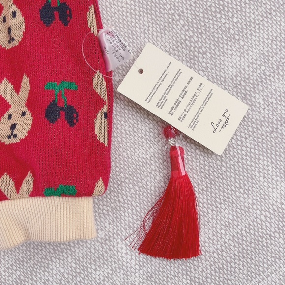 Chinese QiPao Red sweater long sleeve bodysuit - Picture 11 of 11